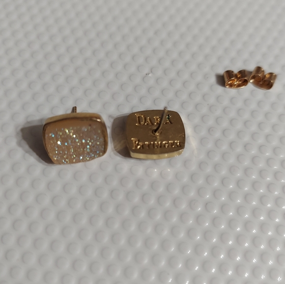 Dara Ettinger Gold Tone/Aurora Borealis Drusy Earrings - Picture 4 of 6